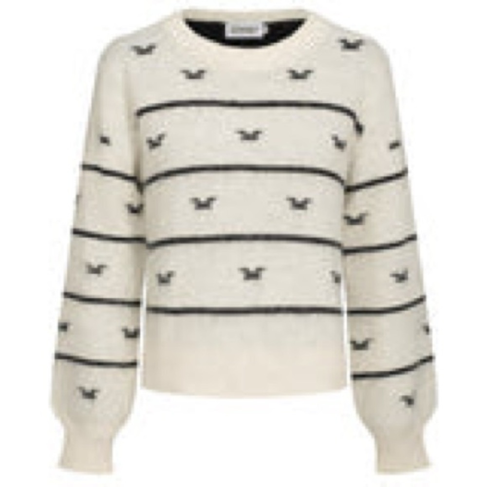 Oxknit Women's retro striped seagull knitwear - Cropped length